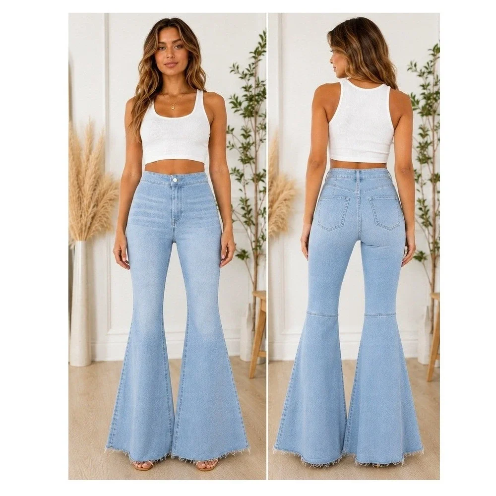 We The Free Just Float On Flare Jeans Size 26 Light Wash Bell Bottom Boho